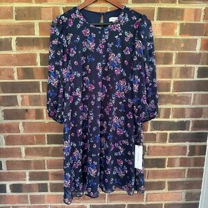 Calvin Klein Floral 3/4 Sleeve Knee High Dress Women’s Size US 6 Regular NEW